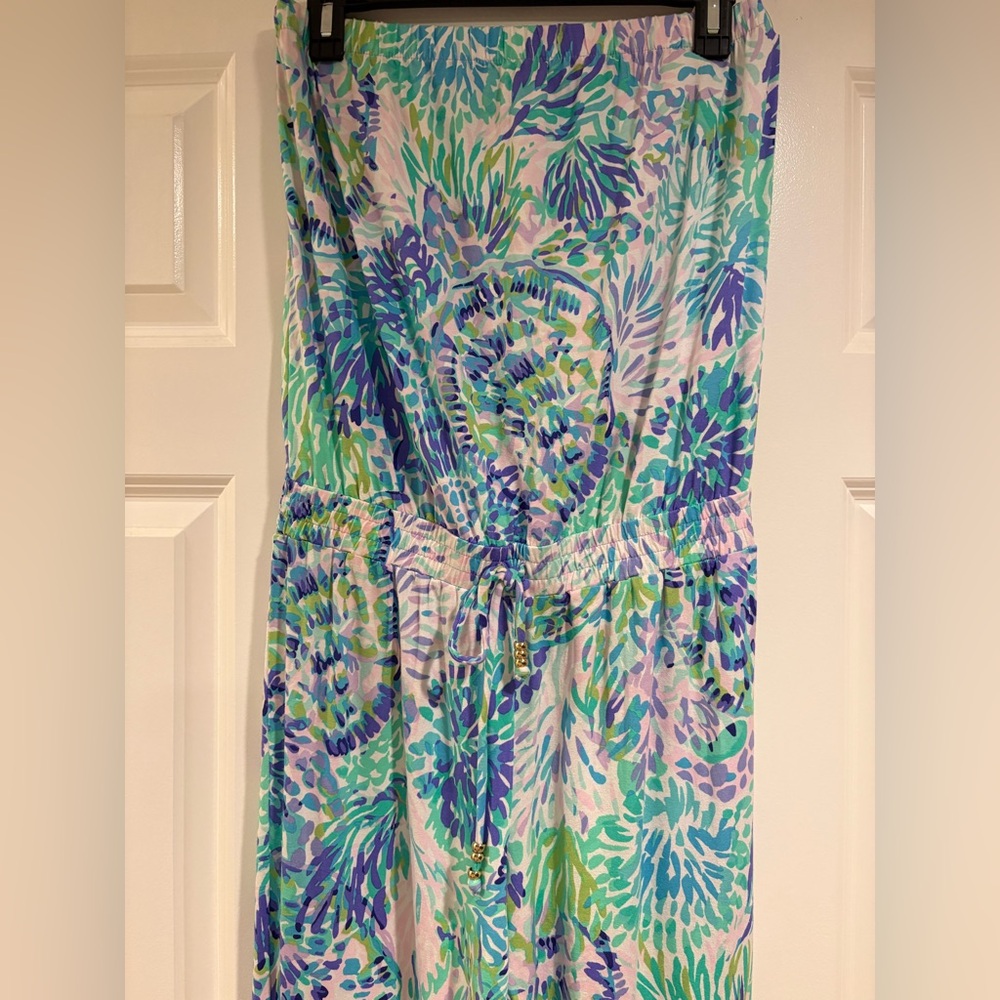 Lilly Pulitzer Strapless Keely Jumpsuit Multi Shell Of A Party Size Small - Picture 4 of 5